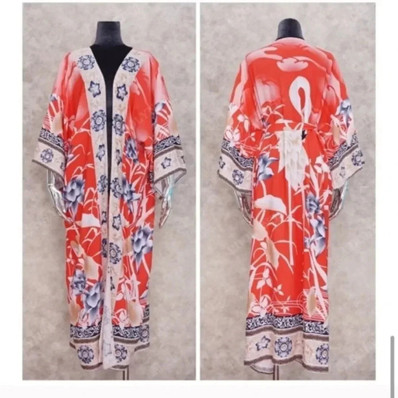 Coming Soon-New Bohemian Floral Kimono Duster - Picture 12 of 13